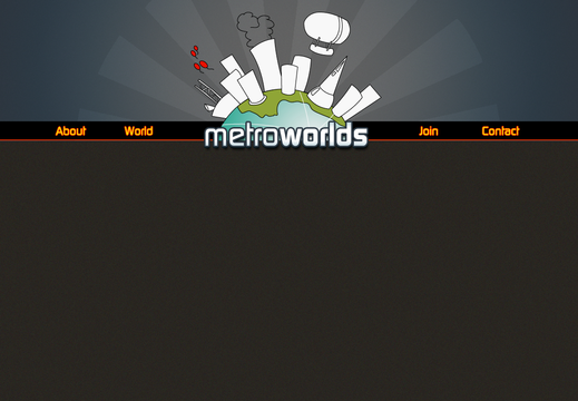 Early website design for MetroWorlds